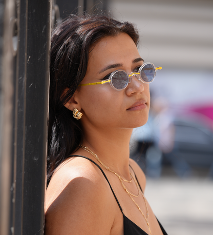 Freesbee Onyx Metal-Acetate Unisex Sunglasses with Tinted Photochromic Lenses