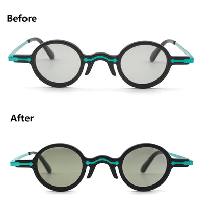 Freesbee Onyx Metal-Acetate Unisex Sunglasses with Tinted Photochromic Lenses